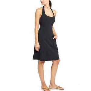 ATHLETA Black Pack Out Halter Dress New with tag! SZ 14